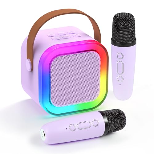 Fede Karaoke Machine for Kids Adults Mini Karaoke Machine with 2 Wireless Microphones