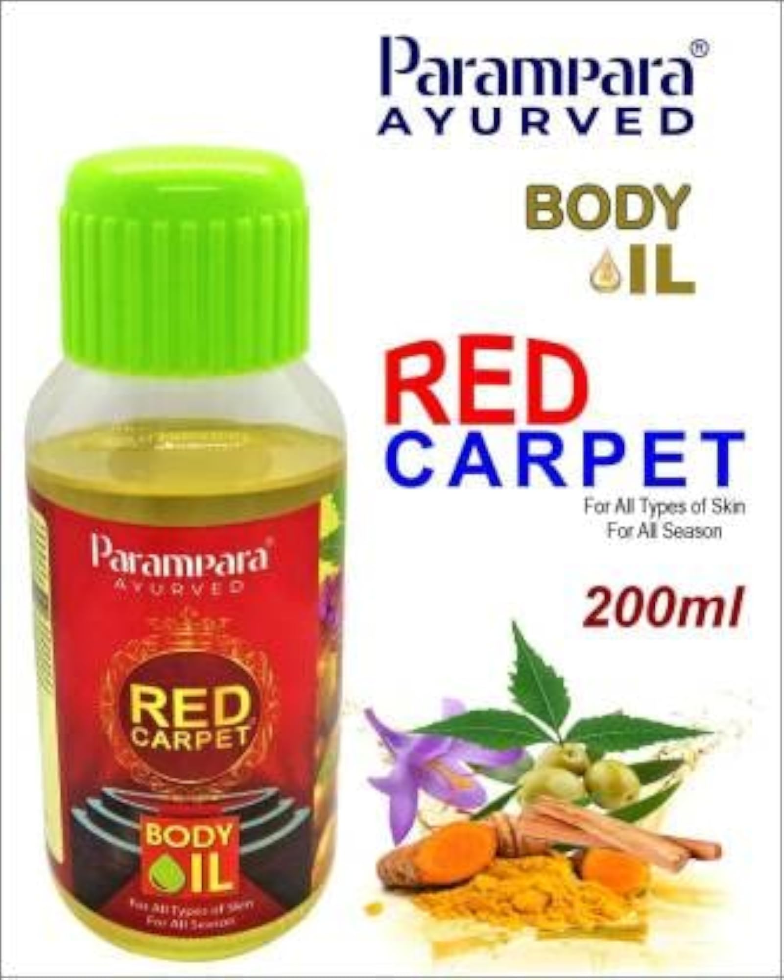 Ayurved Red Carpet Body Oil, Herbal Massage Oil