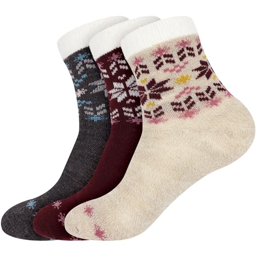 Image of BambooMN Women's Double Layer Thick Cabin Winter Socks - 3 Pairs