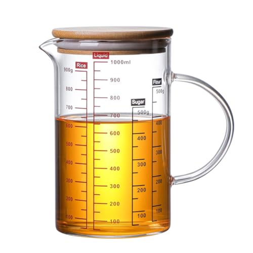 BEIBEINOYA �v�ʃJ�b�v �K���X ���W���[�J�b�v �ϔM �ڐ��� 400-1000ml �H��@�Ή� �V���b�g�O���X �e�� �t�^ �L�b�`�� ����p�i �Ⓚ�Ɉ��S�Ȉ� �ϗ�ύ��� �d�q�����W�Ή� �����O���X �~���N �� �R�[�q�[����J �A���̖ڐ���t���J