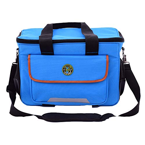 ChengBeautiful Tool Bags Professional Durable Zipper Closure Electric Multifunction Shoulder Bag Waterproof Kit Bag Organizer Home Storage Device for Tool Storage (Color : Blue, Size : 20inch)