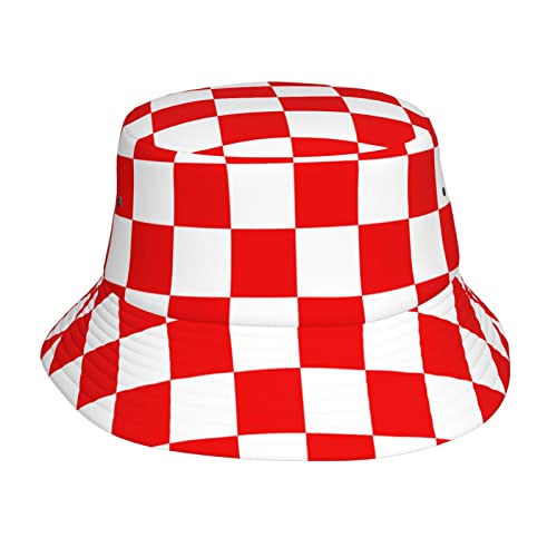 AOOEDM Royaume de Croatie Seau Chapeau été Plage pêcheur en Plein air Adulte Unisexe Casquette Chapeau de Soleil Compressible