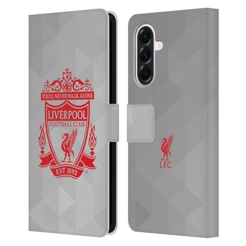 Liverpool FC Étui Portefeuille en Cuir Samsung A56 5G Housse Protection Blanc Géométrique