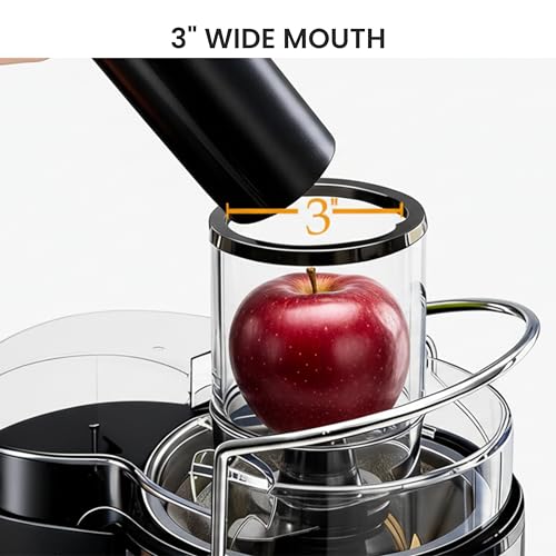Image of Simple Deluxe Juicer Machines, 700W Centrifugal Juicer Extractor with Wide Mouth 3 inch Feed Chute for Fruit Vegetable, Electric Juicer with 2-Speed Quick Juicing, Easy to Clean, BPA-Free, Silver