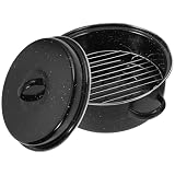 DECOMELODY Roasting Pan mit Deckel Emaillierter Grill Bratentopf für Fleisch...