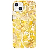 Berkin Arts iPhone14 Plus対応 フルカバーケース モダンな大理石模様デザイン 耐久性のあるフィルム素材 太陽に照らされた花