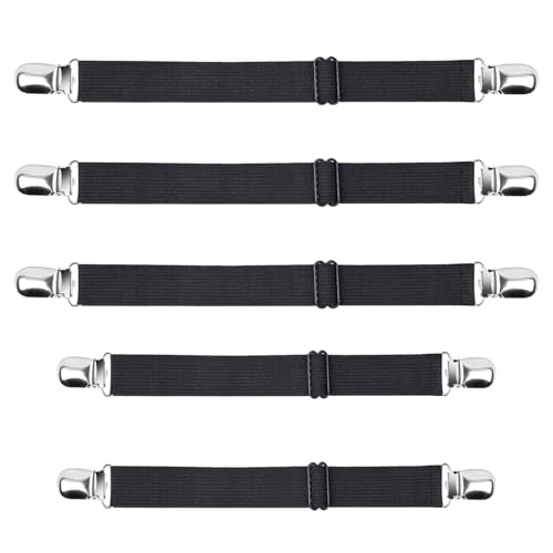 Mikiuly Pince pour Nappe de Table, Pince Nappe Exterieur, Clips de Nappe à Sangle Cachée, Élasticité Réglable Clips Pince pour Nappe, pour Cuisine Bureau Restaurant Pique-Nique Mariage Fête, 5 Pcs