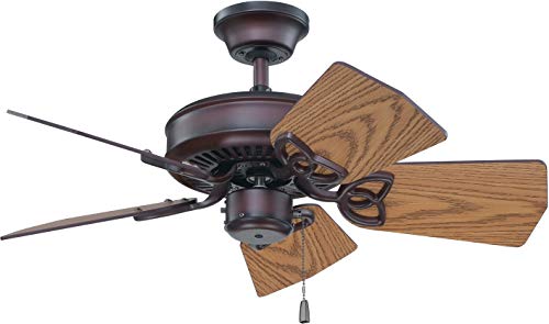 Flash Sale Craftmade K11243 Piccolo 30 Outdoor Ceiling Fan with Pull Chain, 5 ABS Blades, Oiled Light Bronze