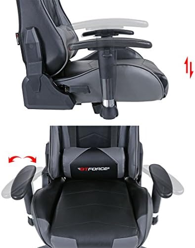 GTFORCE PRO FX RECLINING SPORTS RACING GAMING OFFICE DESK PC CAR FAUX LEATHER CHAIR (Grey)
