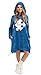 LEVERIE Soffice vestaglia/felpa con cappuccio donna, blu puzzle, L