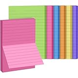 6 Pads Lined Sticky Notes,Post It Notes4x6inch,Bright Colorful Self-Stick Note Pads Super Sticking Power for Office, Home, School, Meeting