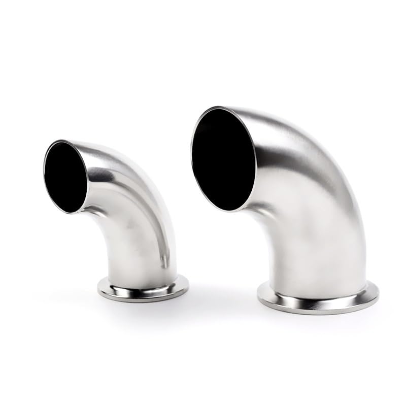 Tri Abrazadera de Soldadura de Extremo SS304 de Acero Inoxidable instalación de tuberías sanitarias con Codo de 90 Grados | 102mm x ferrule 119
