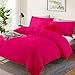 LinenHouse Premium Quality 3-Piece Duvet Cover Set with Zipper Closure & Corner Ties,Solid 1000-TC Ultra Soft Pillow Shams 100% Egyptian Cotton (King/Cal-King 94x104, Hot Pink)
