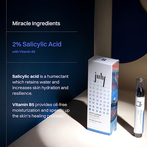 July Deep Cleanse Face Serum, Acne Serum, For Open Pores & Blackhead Removal, Heal Acne-Prone Skin, Innovative SpringDew™ Technology, For Women and Men, 15ml