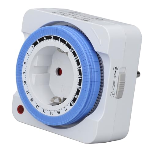 YWBL-WH Ejecutar de Temporizador de Temporizador Mecánico de Enchufe de 24 Horas para Luces para Luces, Bombas, Ventiladores