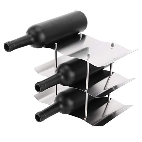 Soporte para botellas de vino 3 niveles acero inoxidable miniatura 7