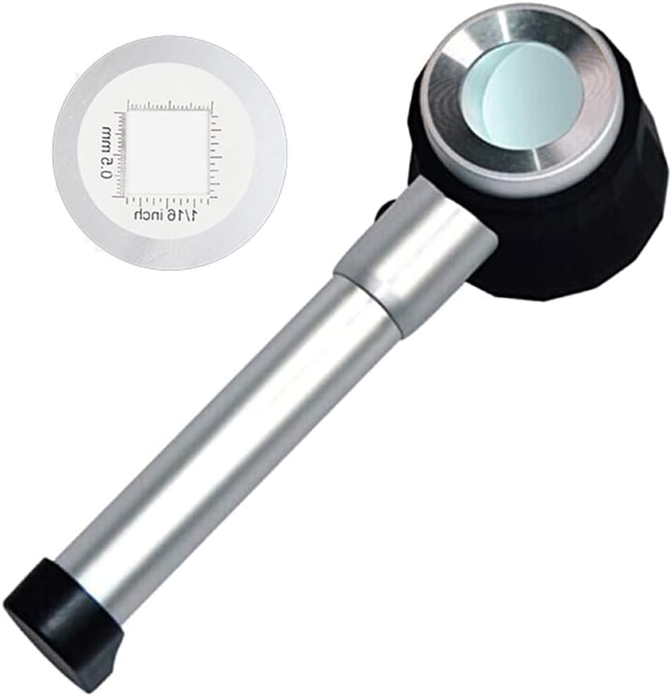 Loupe de Poche Compte Fil 10x 30x Loupe avec échelle de lumière LED