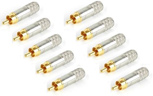 Switchcraft (10 Pack) 3502AAU RCA Male Cable End Nikel/Gold Shielded Solder Type RCA plugs