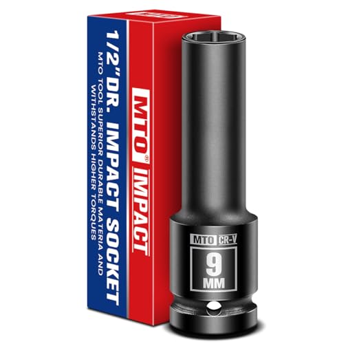 Image of MTO 1 /2 inch Drive 9mm Deep Impact Socket, 6-Point Metric Socket for Automotive Maintaince, CR-V Steel Meets ANSI Standards