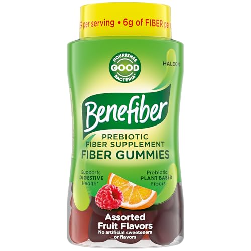 Benefiber Prebiotic Fiber Supplement Gummies for Digestive Health, Assorted Fruit Flavor – 81 Count
