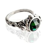 PDKHANH Pirates Of The Caribbean Ring Captain Jack Sparrow Death Finches Skull Green Crystal Stone Vintage Retro Johnny Depp Wholesale (Ring Size: 10)