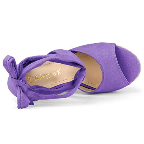 Espadrilles compensées violettes Allegra K 40.5 pour marcher sans douleur