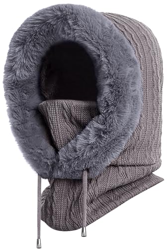Cagoule pullover bonnet en tricot écharpe à capuche polaire