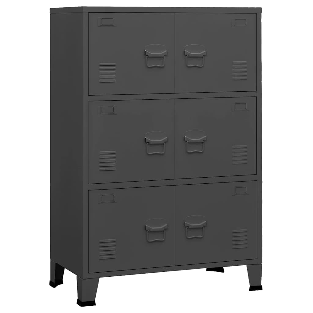 vidaXL Industrialna szafka, antracytowa, 75x40x115 cm, metalowa, szafka metalowa, szafka do przechowywania, metalowa szafka, szafki metalowe