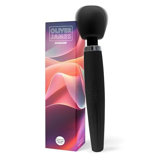 Vibrador Varita Premium Oliver James – Recargable y Resistente a Salpicaduras con 5 Modos y 4 Intensidades – Sextoy Silicona Segura para Mujer y Pareja, Estimulador Clitoriano, 30,5 x 5,6 cm (Negro)