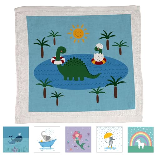 Magisches Handtuch 'Tiere' 6er Set | 30x30cm Baumwolle | Zauberhandtuch mit 6 verschiedenen Motiven