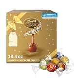 Lindt LINDOR Assorted Chocolate Candy Truffles Gift Box, 90 Count, 38.4 oz.
