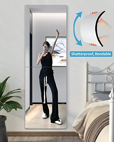 Shatterproof Wall Mirror Full Length,Mirror For Bedroom，Plexiglass Gym Mirrors For Home Gym,Extra Thick: 0.16",12"X24"X2Pcs,Workout Mirrors Safe For Kids,Over The Door Mirror Long Wall Mounted #TOP1