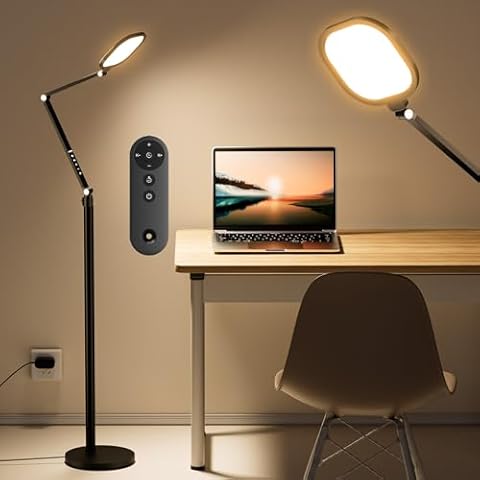 LitONES Ring Light with Stand, 15W Dimmable Zoom Lighting for Computer, Home Office, Reading, Video Calls, 66 Inches Floor Lamp with Flexible Swing Arm, AC Plug, Remote, Memory & Timer CRI >95 Cover