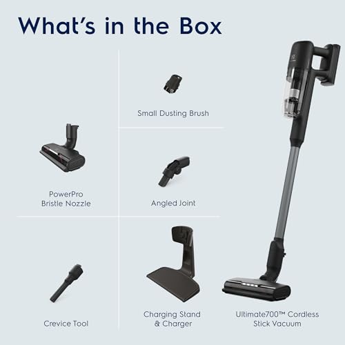 Image of Electrolux Ultimate700 Cordless Stick Vacuum with PowerPro Bristle Nozzle and High Suction Power, 50-Minute Run Time, 4 Power Modes, Granite Gray