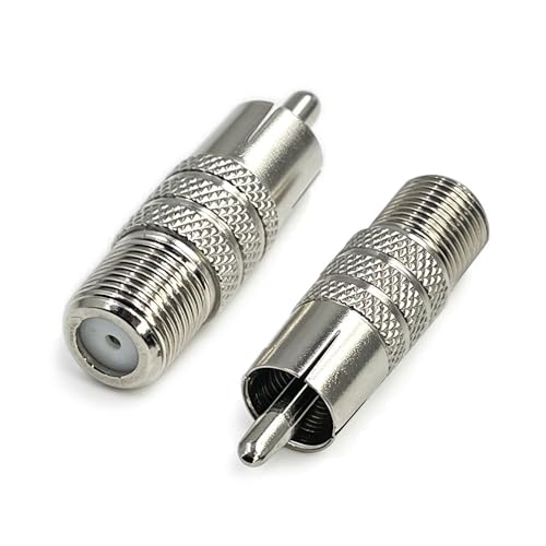 Adaptador F hembra a RCA macho para cable coaxial y audio receptor en pack de 2 unidades