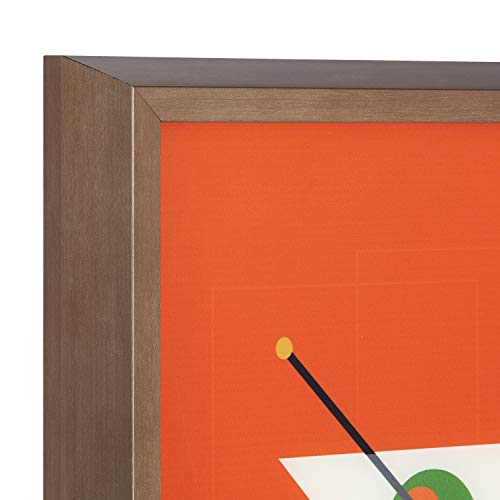 Kate And Laurel Blake Martini Framed Printed Glass Art By Amber Leaders Designs, 16X20 Dark Gold, Chic Mid-Century Modern Decor #TOP5