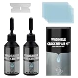 GLISTON Car Windsreen Repair Kit for Chips and Cracks, Bulls-Eye, Spider Web, Star-Shaped, 20ML*2