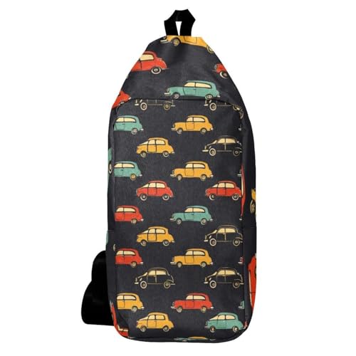 Mochila cruzada de coches multicolores para hombre y mujer de 16x36cm