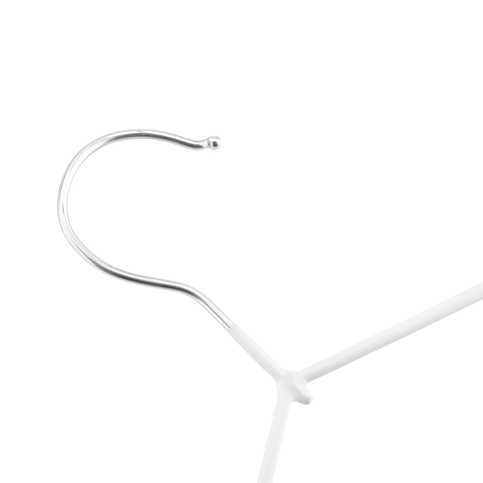Lot de 60 cintres en métal - Blanc - 40 cm - Gaine de plastique - Peu encombrant - Antidérapants - Pour manteaux, chemises, pantalons, vestes