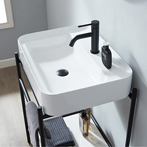 Alphaucet 24 Inch Vanity With Sink, Pedestal Sink Storage Cabinet, Vessel Sink Bathroom Vanity, Small Bathroom Vanity With Console Sink #TOP2