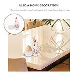 NUOBESTY Ceramic Floral Pattern Chicken Figurine Egg Holder Tray Decorative Kitchen Organizer Mini Storage Rack for Desktop and Refrigerator - Image 6