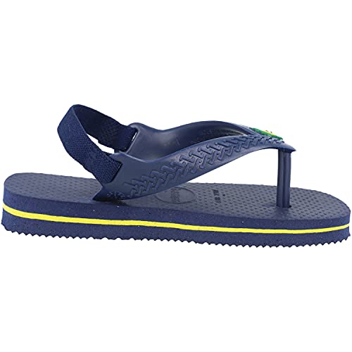 Chinelo Brasil Logo, Havaianas, Bebê Unissex, Marinho/Amarelo Cítrico, 21