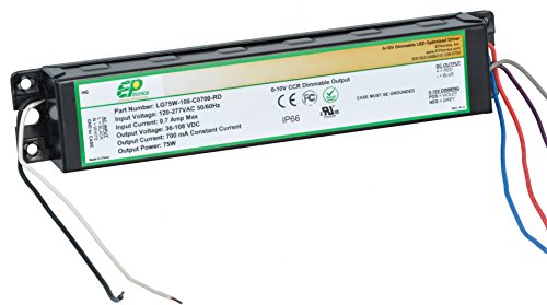Eptronics LG75W-108-C0700-RD 36 a 108 VDC 700 mA 75.6W LED de alimentación cerrada