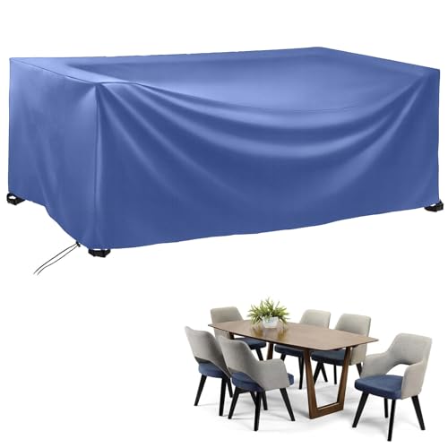 CJFBDY Coperture per Mobili da Giardino 60x60x60cm Copritavolo Esterno Impermeabile Tessuto 420D Oxford Telo Copri Tavoli da Terrazza Rettangolari, Impermeabile, Anti-UV, Antivento