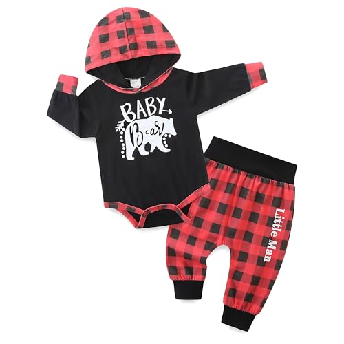 Baby Boy Clothes Long Sleeve Letter Print Bodysuit and Pants Fall Winter Outfit