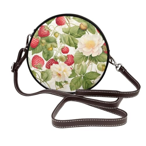Sac à bandoulière rond en cuir végétalien pour vos sorties