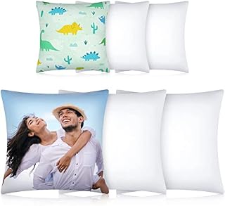 6 Pieces Sublimation Blanks Pillow Cases White Cushion Covers Heat Transfer Pillow Cases DIY Heat Press Polyester Peach Skin Cushion Cover with Concealed Zipper (12 x 12 Inch, 18 x 18 Inch)