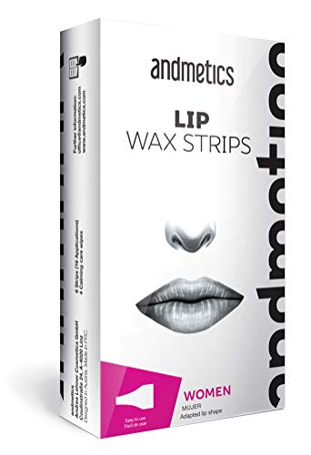 VEGAN Andmetics Lip Wax Strips Women - Facial Hair Removal with Aloe, 16 pcs