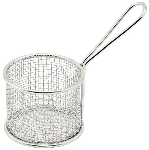 WINCO Mini Fry Basket, Round, Silver, 3.75" x 3" by Winco - Used condition - US$8.98