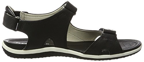 Geox Women's D Sandal Vega A Flat, Black, 39 M Eu (9 Us) #TOP2